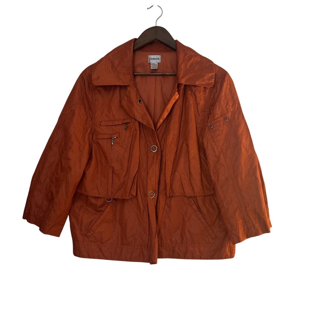 Women’s Chicos Orange Slick Jacket Size 3